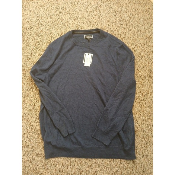 Club Room Other - Club Room Solid Crew Neck Merino Wool Blend Sweater Blue Mens‎ XL